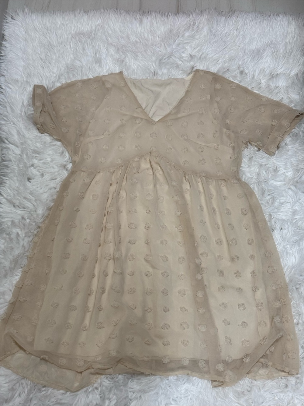 Women’s Cream Swiss Dot Party Dress